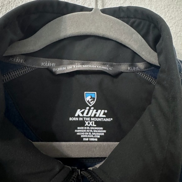 KUHL Pullover Sweater Mens XXL Blue Quarter Zip Fleece Outdoor Nature Gorpcore - Picture 2 of 5